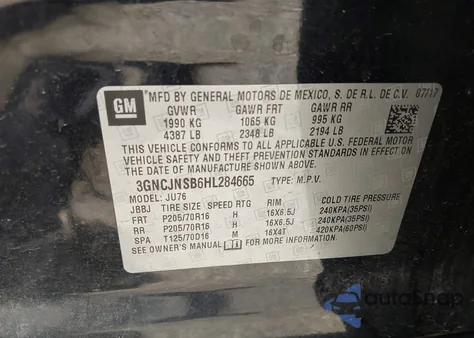 2017 Chevrolet Trax Ls from USA, damaged, VIN 3GNCJNSB6HL284665